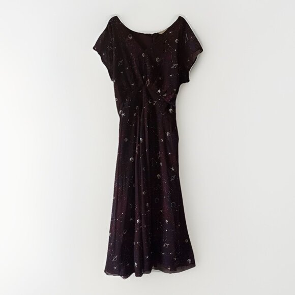 ESHAKTI Wayward Fancies Night Sky Print Dress Midi WOMEN 4X 28W Whimsigoth Fairy - Picture 1 of 16